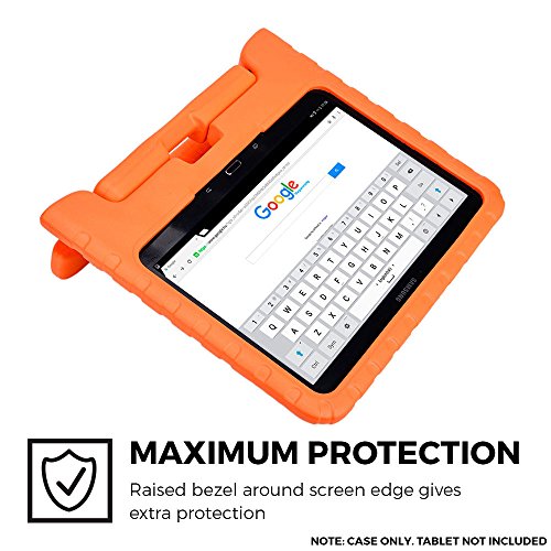 Samsung Galaxy Tab 4 10.1, Tab 3 10.1 hülle fur kinder, COOPER DYNAMO Beanspruchbare, strapazeirfähige, robuste, gepolsterte Hartschalenhülle mit integriertem Griff, Standfunktion & durchsichtigem Displaysschutz (Orange) - 2