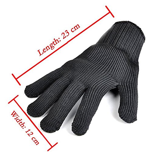 HULISEN Arbeiten Möchten Schnittfeste Anti Abrieb Sicherheit Handschuhe schnittfest Level 5 Wild Selbstverteidigung Supplies (Schwarz) - 2