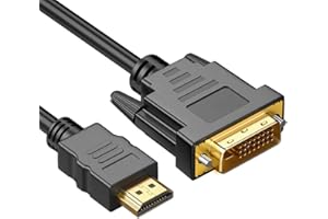 Mepsies Cable Adaptador HDMI a DVI 1,5 m, Cable HDMI A a DVI-D (24+1) Bidireccional 1080p Full HD Compatible con PC, Raspberry Pi, TV Box, Monitor, Proyector, Xbox, PS3/4/5 y Más