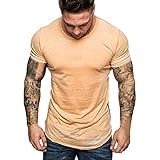 VECDY T Shirt Herren Pullover Sommer schlank lässig Reißverschluss Fit Patchwork Kurzarm Tops Bluse Mode Sweatshirt Volltonfarbe Oberteil M-3XL
