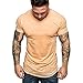 Produktbild Shangqi Herren O-Neck Ausschnitt Unterhemden Basic T-Shirt Business Hemd Kurzarm Herren T-Shirt atmungsaktives Sportshirt, kurzärmliges und schnelltrocknendes Trainingsshirt mit Loser Passform
