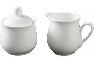 Provance Set de 3 pièces en porcelaine pour lait et sucre avec couvercle, pot à lait, sucrier, ustensile de cuisine, ustensiles de cuisine, table dressée