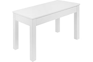 KROKWOOD Krok Wood Banco Tomas de madera maciza de haya, color blanco (100 x 35 x 45 cm)