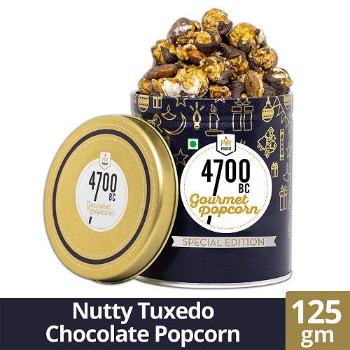 4700BC Nutty Tuxedo Chocolate Popcorn, Tin, 125g
