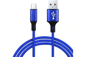 GEELIGE Micro USB Cable 2M 3A Android Charger Cable Nylon Charging USB Charger Lead for Samsung Galaxy S7 Edge S6 S5 J7 J4 J5 J6 A6 A10 Note 5, Moto E5, Xbox, Huawei, LG, HTC, Sony, PS4, Kindle, etc- Blue
