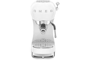Smeg, Macchina da Caffè Espresso Manuale ECF02WHEU, Made in Italy, Cappuccino System, Thermoblock, Tazze Grandi e Funzione Caffè Doppio, Made in Italy, Dimensioni Compatte, 1350W, Bianco
