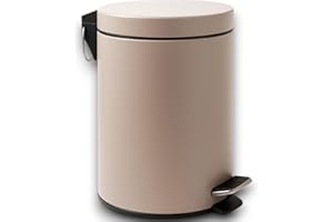 KORAT - Pattumiera in Metallo con Pedale – 6 Colori, 4 Formati – Elegante, Robusta, Made in Italy – Bagno, Cucina, Ufficio (Tortora, 3 Litri - 17x17x24 Cm)