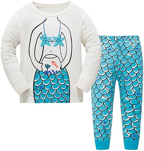 Baby Pyjama Cotton Toddler Boys Kids Mermaid Sleepwear Nightwear Pajamas Set 5 Years