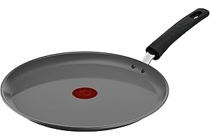 ‎TEFAL TEFAL Patelnia naleśnikowa 28 cm, naleśnik indukcyjny, powłoka ceramiczna, ekologiczna, z recyklingu, zdrowe gotowanie, Thermo-Signal, Made in France, Renew C4253913, szara