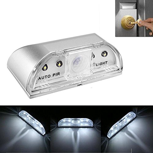 Preisvergleich Produktbild KOBWA Schlüsselloch Licht, batteriebetriebene PIR Infrarot IR Wireless Auto Sensor Bewegungsmelder Tür Schlüsselloch mit 4 LED Licht Lampe Tap Lichter LED Licht Lampe perfekt für Schlüsselloch / Türschloss / Schlafzimmer / Treppenhaus (1PC)