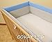 NURSERY BUMPER 420cm LONG ALL ROUND BUMPER TO FIT BABY COT BED (Blue/Grey)