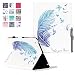 Produktbild iPad 2 iPad 3 iPad 4 Hülle, Deenor Colorful Painting and Stylish Drawing Wallet Case Book Style PU Leder Flip Protective Stand Schutzhülle Hülle für Apple iPad 2 iPad 3 iPad 4 Generation. (Feather)