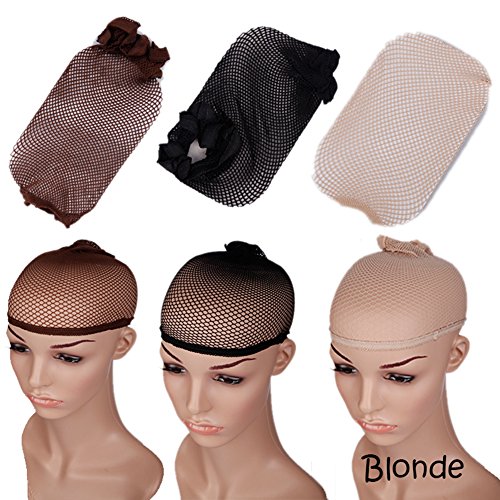 S-noilite Blonde WIG Cap,stretch Breathable Full Head Hair Wigs Cap,for Full Wigs/half Wigs,unisex,one Size Fixes All (1pcs, Blonde)