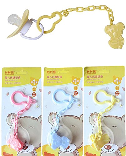 Vale® Baby Infant Dummy Soother Pacifier Chain Clip Holder Toddler Gift-Yellow