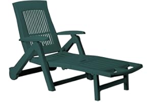 ‎CASARIA Casaria® Sonnenliege mit Rollen Gartenliege Wetterfest Klappbar 5-Fach Verstellbar Kunststoff 120kg Belastbar 195x72cm Balkon Strandliege Camping Grün