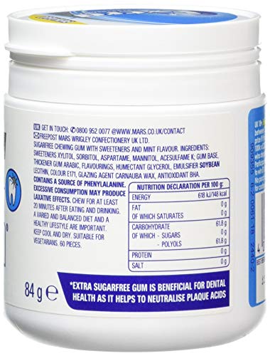 Wrigley's Extra Peppermint Sugarfree Gum 60 Pieces (Pack of 6) Wrigley's Extra Peppermint Sugarfree Gum 60 Pieces (Pack of 6) - Image 6