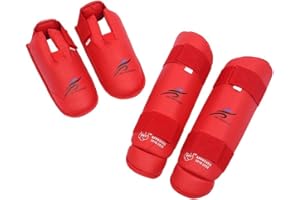 chiwanji Strike Shin Guards de Pierna Patadas Acolchadas Espinilleras de Apoyo Seguro Tobillo para pie y Empeine Karate Patadas Sparring