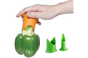 BSGP Jalapeno-, Paprika-Entkerner-Set, Schneider, Entkerner für Tomaten, Pfeffer, Gurken, professionelles Werkzeug für Obst und Gemüse, 2 Stück (grün)