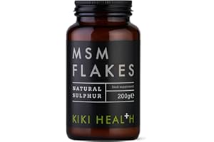 KIKI Health Natural MSM Flakes Minerals Supplements - Pure Natural Sulphur for Joints, Skin, Hair & Nails - Gluten-Free & Allergen-Free MSM Supplements - No Additives Easy Formulation 200g