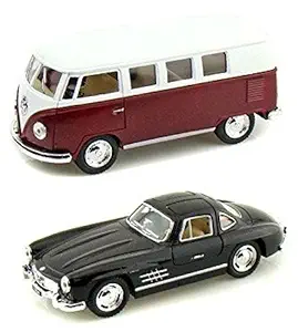 Kinsmart Playking Combo of Miniature 1962 Volkswagen Classical Scale Model Bus 1: 32