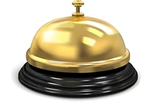 CONCEPT4U Service Bell for Desk - Desk Bell 1x Golden Loud Metal Bell Reception Call Bell Stainless Steel Hand Held Desk Service Bell Novelty Attention for Hotels, Schools, Restaurants, Reception Areas