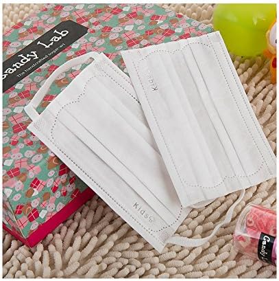 Bllomsem Kids 7pcs Flu Face Masks 3 Layers with earloops Anti Virus and Pollution Protection with Thick Medical Grade 100% Cotton Non-woven Fabrics Design White for Children