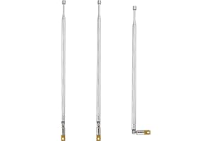 VooGenzek 3 Piezas 65cm 4 Secciones Antena Telescopica, FM Antena Telescópica Portátil, TV Antena de Radio Universal, para Dab Am/FM Recepción Estéreo