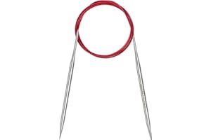 Coopay Agujas de tejer circulares de 5 mm de 120 cm, agujas circulares de metal con cable flexible, agujas de tejer largas y redondas para mantas grandes proyectos, agujas de tejer circulares fijas