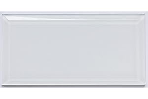 GRAND TAPS 10 Pack of Super White Beveled Glass Subway Tile 100 x 200mm (MT0189)