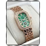 Acnos Luxurious Ladies' Quartz Watch Mineral-strengthened Glass Oval Dial Diamond Accents Roman Numerals Eco-Friendly Alloy 28mm case: 
