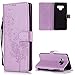 Produktbild FNBK Samsung Galaxy Note 9 Hülle Leder Lila Löwenzahn Blumen Handyhülle Holster Leder Flip Wallet Cover Tasche Stand Case Card Slot Magnetverschluß Kratzfestes Schutzhülle