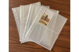 NRAMWELL 80 Pockets Kpop Photocard Protector Postcard Sleeves DIN A5 Transparent Postcard Holder Book 4-Pocket Page Card Protectors Sleeve Pages for Photo Protection Collection Family Wedding (9.3 x 6.6 cm)