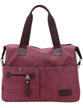 PB-SOAR Unisex Vintage Canvas Shopper Schultertasche Umhängetasche Handtasche Reisetasche