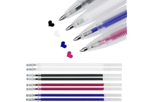 BUZIFU BUZUFU 4 Pezzi Penne Cancellabili a Caldo con 8 Pezzi Ricariche Sostituibili Penne Marcatrici per Tessuti a 4 Colori Penne Cancellabili a Caldo per Tessuti Pennarelli per Stoffa per Cucito e Sartoria