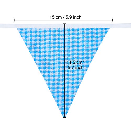 Fabric Bunting Double Sided Flags Pennant Banner for Wedding Party Home Decoration, 5.5 Meters