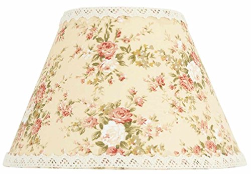 Clayre & Eef 6LAK0312 Lampenschirm Blumen rosa ca. Ø 23 x 15 cm
