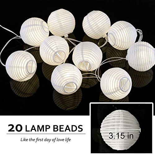 Solar Lichterkette Lampions , Ubegood Lichterkette 20er LED Lampions Laterne 3Meter für Outdoor , Haus , Garten , Party , Weihnachten , Weihnachtsbaum , Warmweiß [Energieklasse A+++] - 8