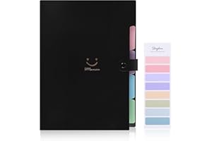 SKYDUE Cartella Portadocumenti, Raccoglitore Documenti Espandibile, Cartelle Portadocumenti A4 Con 5 Tasche, Porta Documenti, Organizer Documenti Per Casa Scuola(Nero)