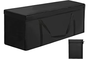 Aipwerer Torba do przechowywania, poduszka ogrodowa, wodoszczelna, do przechowywania materiału Oxford, nakładka ochronna na poduszki na zewnątrz, meble ogrodowe, tapicerka (czarna, 175 x 55 x 75 cm)