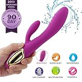 Hand Held Waterproof Personal Therapy Rechargeable 10x Multi-Speed Vibrator Energy Efficient Travel Friendly LED Light Body Massager (Purple)