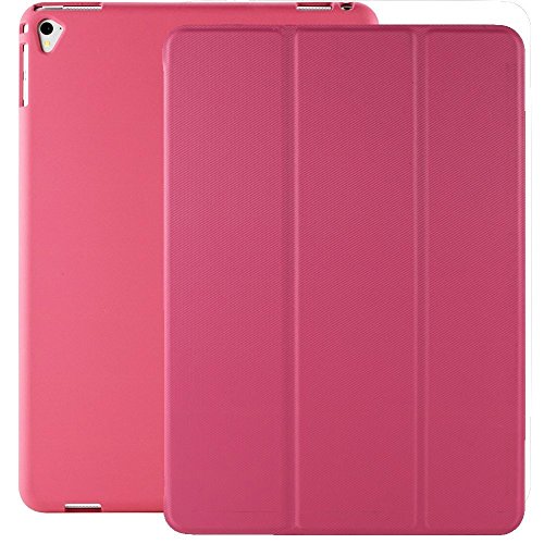 KHOMO iPad Pro 9.7 Zoll Hülle Case Dunkelrosa Gehäuse mit doppelten Schutz ultra dünn und leicht, Smart Cover Schutzhülle fur das Neue Apple iPad Pro 9.7 - Italic Dark Pink