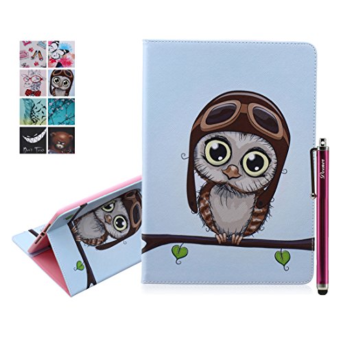 iPad Air 2 Hülle, Deenor Bunt Painting und Stilvoll Brieftasche Tasche PU Leder Flip Protective Stand Tasche Schutzhülle Hülle für Apple iPad Air 2 iPad 6 Generation.[Traveller Bird]