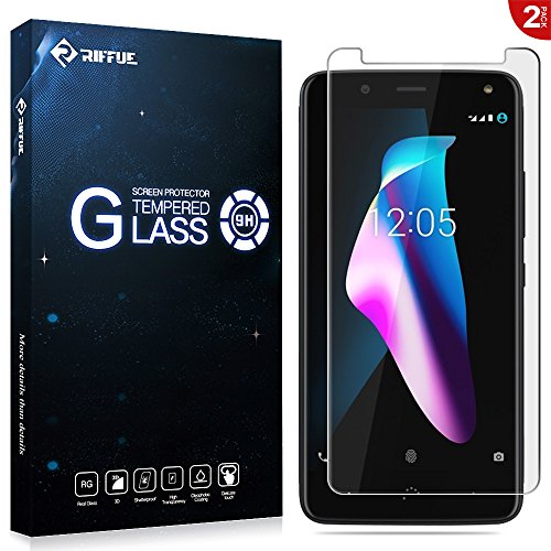 BQ V Protector de Pantalla, Riffue® BQ Aquaris V Cristal Vidrio Templado Glass Premium [9H Dureza] [3D Touch] [Alta Definicion] - Anti-Explosion / HD-display / Anti - agua y Anti-grasa / Anti-reflejo,[Alta Definición] 0.26mm Screen Protector Film para BQ Aquaris V 5.2' [2 Unidades]