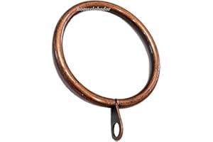 HOMEELABADOR Paquete de 24 Anillos de Ganchos de Cortina de Metal Resistente con Ojales fijos para Barra de Cortina de 30-38 mm de Ancho (Cobre, 40 mm)