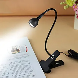 Zibuyu USB Flexible Reading Clip-on LED Table Lamp (Black)