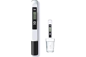 vgggrd Tester di qualità dell'Acqua TDS, Portatile Digitale Misuratore TDS per Acquari, Laboratorio, Idroponica Piscina, Auto Calibrazione per Acqua Potabile, 0-9990 PPM