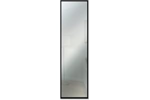 Lupia Specchio da parete moderno 34x114 cm Mirror OPTICAL Nero, con cornice nera sottile in legno, design lungo, specchiera per camera da letto, soggiorno, ingresso, verticale