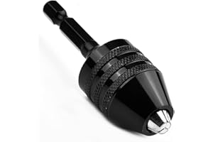 Treki Portabrocas con Vástago Hexagonal de 1/4 '' 0.3-6.5 mm Portabrocas sin Llave de Tres Mordazas Herramienta de Conversión de Mandril para Taladro Destornillador Eléctrico