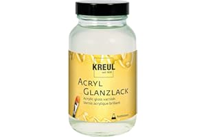 KREUL 79406 - Vernis acrylique brillant à base de résine synthétique, 250 ml, verre, transparent brillant, vernis de protection et de finition pour peintures séchées