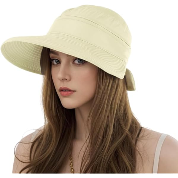 Chapeau De Soleil Femme QCHOMEE - Bord Large UPF50+ Pliable - Protection UV